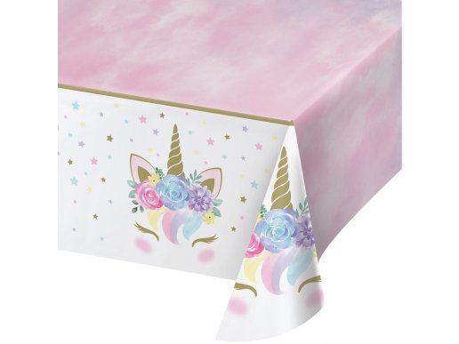 Baby Unicorn Plastic Tablecover (137cm x 259cm)