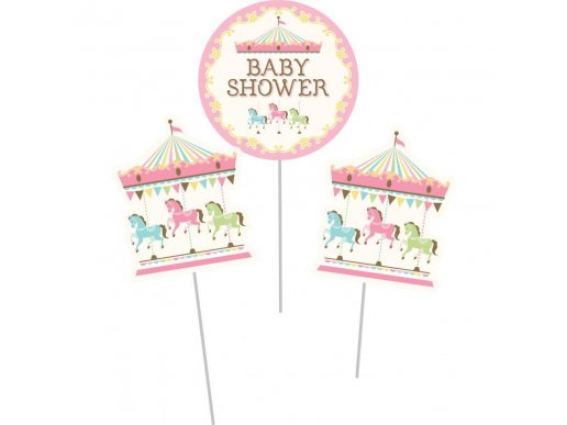 Carousel Baby Shower Centerpiece Sticks (3pcs)