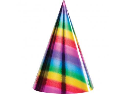 Rainbow Birthday Party Hats (8pcs)