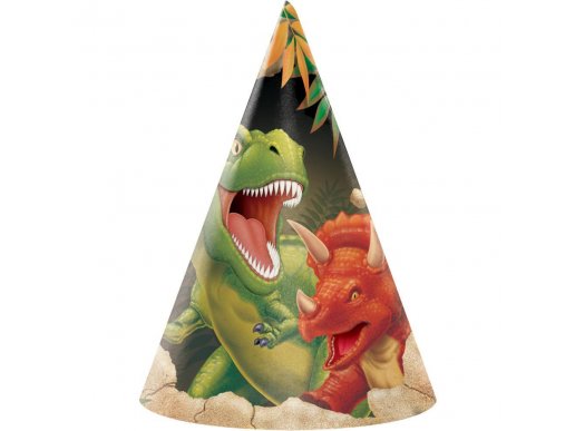 Dinosaurs Party Hats (8pcs)