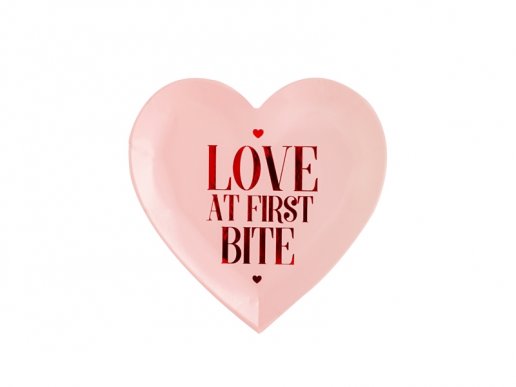 Love At First Site Ροζ Πιάτα Σε Σχήμα Καρδιάς 6τμχ