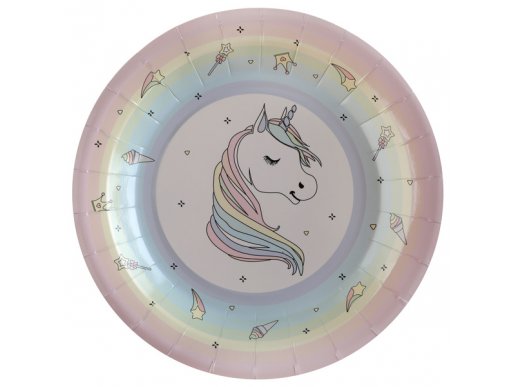 Unicorn Pink Large Paper Plates (10pcs)