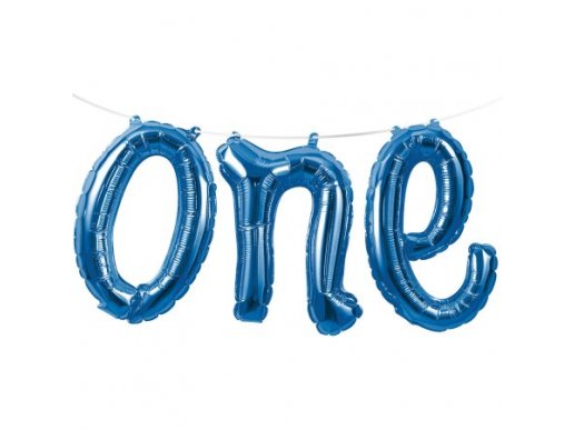 Blue One Foil Balloon Garland