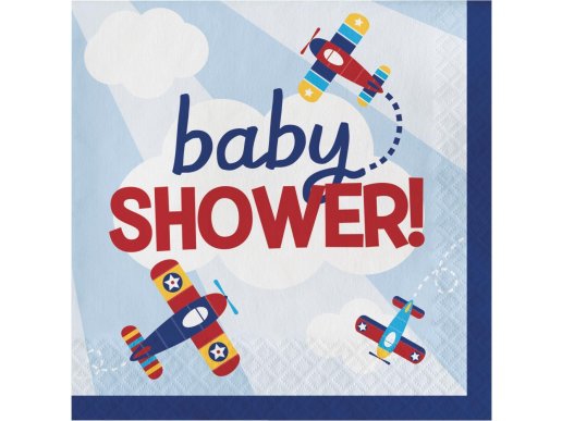 Multicolor Airplane Baby shower Luncheon Napkins (16pcs)