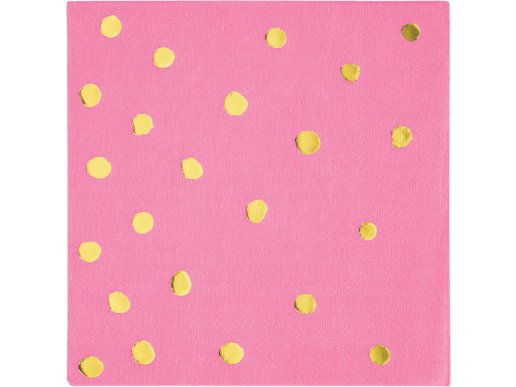 Pink gold foiled dots beverage napkins 16/pcs