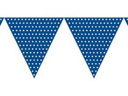 Blue Dots paper flags bunting (2,7m)