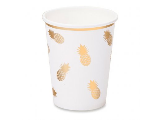 Gold Pineapple Paper Cups 8/pcs