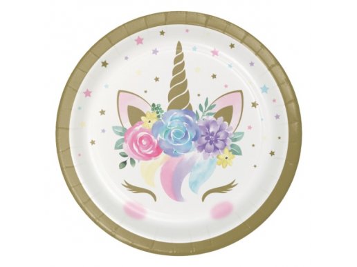 Baby Unicorn Small Paper Plates (8pcs)
