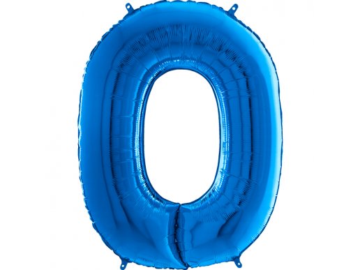 Supershape Balloon Number 0 Zero Blue (100cm)