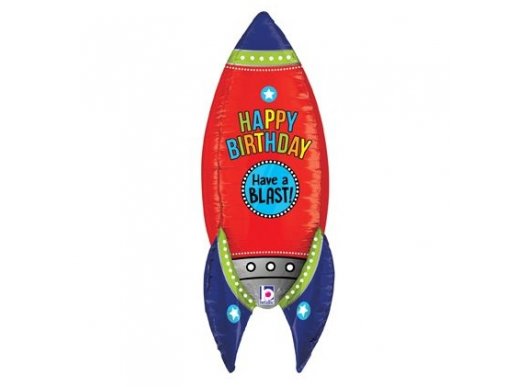 Rocket Happy Birthday Supershape Balloon (91cm)
