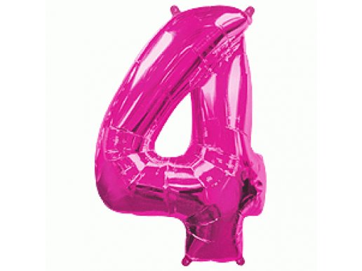 Supershape Μπαλόνι Αριθμός 4 Φούξια (100εκ)