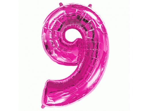 Supershape Μπαλόνι Αριθμός 9 Φούξια (100εκ)