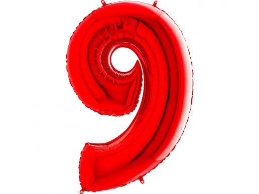 Red Supershape Balloon Number 9 (100cm)