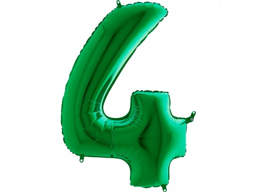 Green Supershape Balloon Number 4 (100cm)