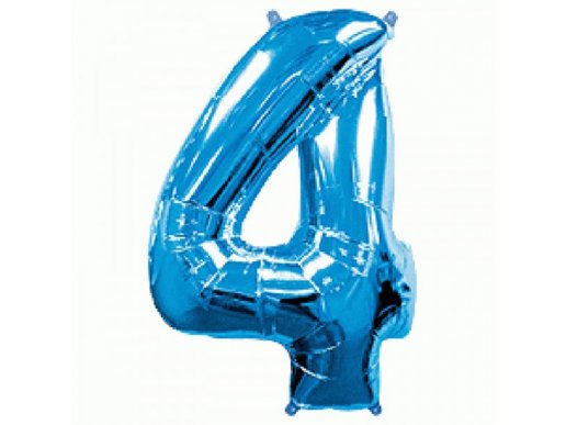 Supershape Balloon Number 4 Four Blue (100cm)