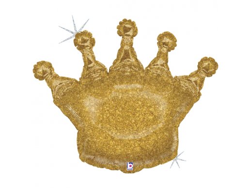 Crown Gold Holographic Design Balloon Supershape (91cm)