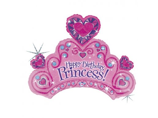 Princess Πριγκίπισσα Στέμμα Ροζ Για Γενέθλια Happy Birthday Μπαλόνι Supershape (86εκ)