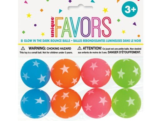 Colorful Bouncing Balls with Stars (8pcs)