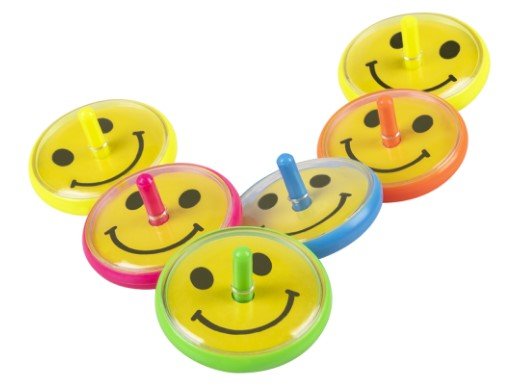 Smiling Spinning Tops (6pcs)