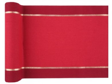 Chic Table Runner with Red and Gold Design (2,5m)