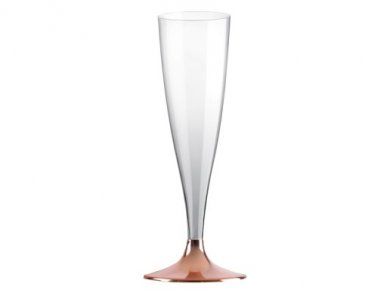 Clear and Rose Gold Champagne Flute Glasses (10pcs)