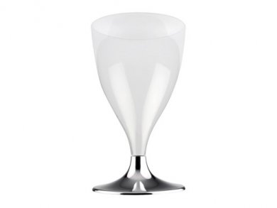Clear and Silver Wine Glasses (10pcs)