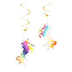 Swirl Decorations Gold Iridescent Unicorn (2pcs)