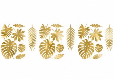 Gold Decorative Tropical Leaves (21pcs)