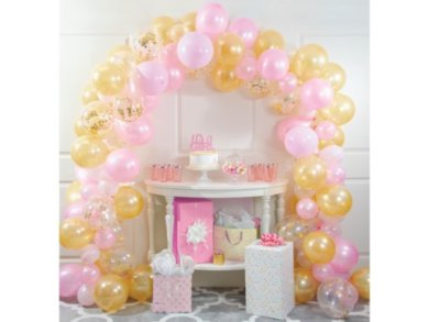 Pink and Gold Color Latex Balloons Garland - Arch (4,80m)
