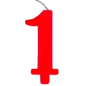 1 Number One Red Cake Candle