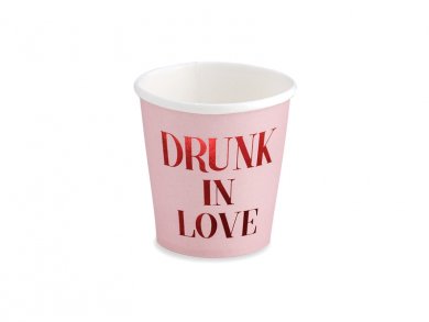 Drunk in Love Pink Paper Cups 6/pcs