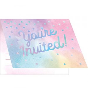 Iridescent You’re Invited Invitations With Pastel Colours