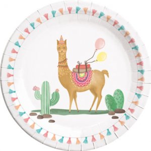Llama Large Paper Plates (8pcs)