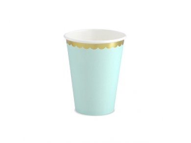 Mint Green & Gold Foiled Paper Cups 6/pcs