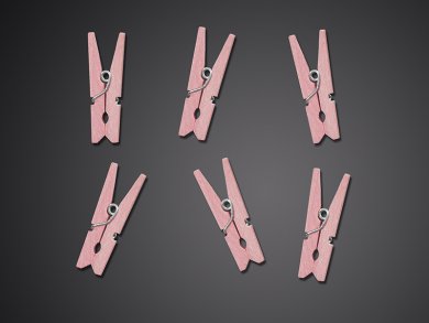 Mini pink wooden pegs (20pcs)