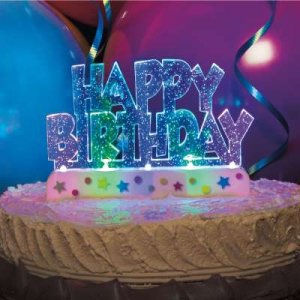Happy Birthday με Χρωματιστά Φωτάκια Διακοσμητικό Αξεσουάρ για Την Τούρτα