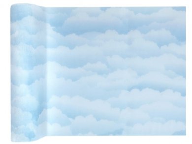 Pale Blue Clouds Runner for the Table (30cm x 5m)