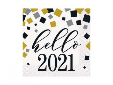 Hello 2021 Χαρτοπετσέτες για την Πρωτοχρονιά (16τμχ)