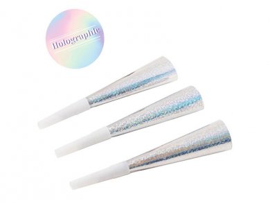 Party Horns with Holographic Print (6pcs)