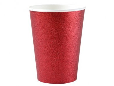 Red Glitter Paper Cups (10pcs)