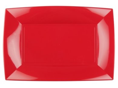 Red Plastic Trays (3pcs)