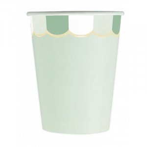 Mint Green Pattern Paper Cups (8pcs)