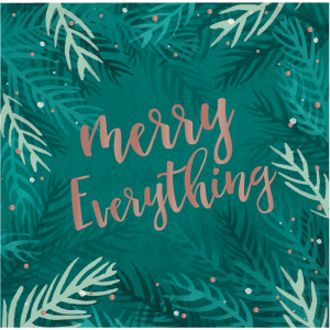Merry Everything Green Napkins With Rose Gold Stamp (24pcs)