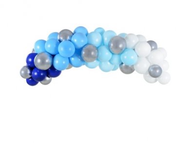 Blue and Silver Latex Balloons Garland - Arch (2m)