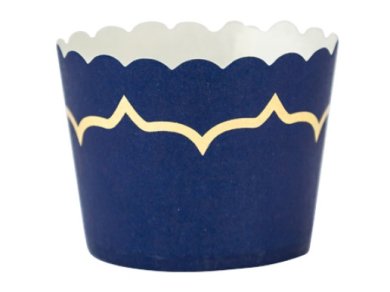 Ναυτικό Μπλε με Χρυσοτυπία Θήκες για Cupcakes (20τμχ)
