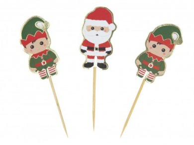 Santa and Elves Decorative Picks (10pcs)