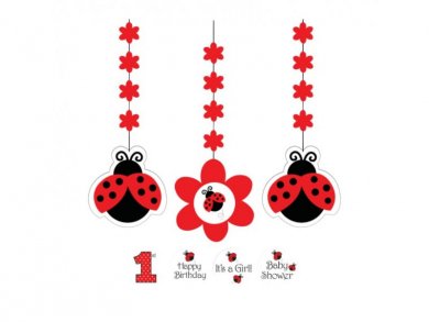 Ladybug Hanging Decorations (3pcs)