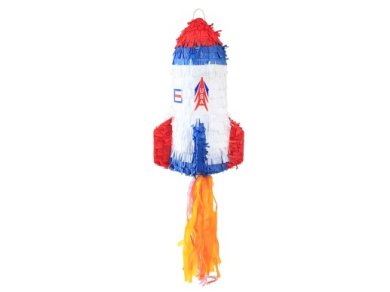 Pinata Rocket in White, Blue and Red Color