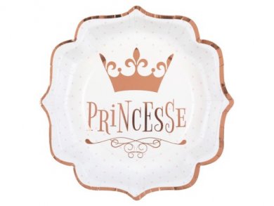 Rose Gold Princess Paper Plates (10pcs)