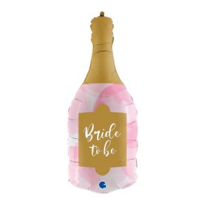 Supershape Balloon Bride to Be In Shape of Pink Bottle of Champagne (90cm)